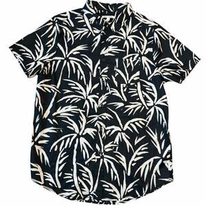Banks Journal Grove Mens Button Up Polo Black Palm Trees Vacation Resort S NWT